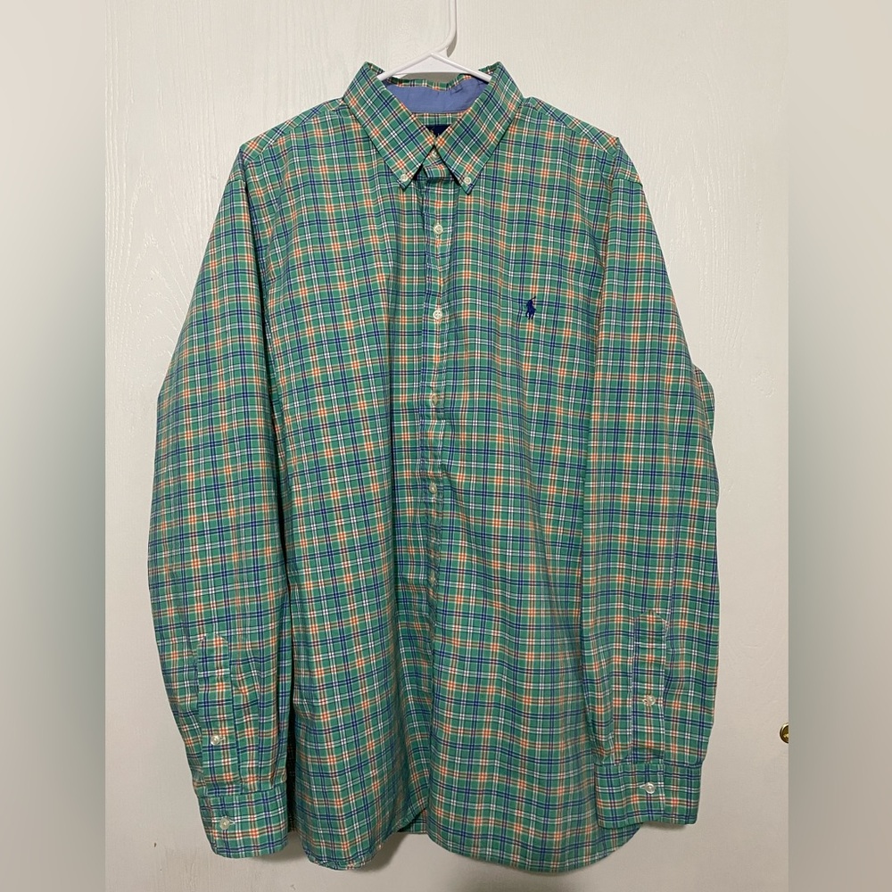 Men’s Ralph Lauren XL long sleeve button up dress shirt multicolor green/blue